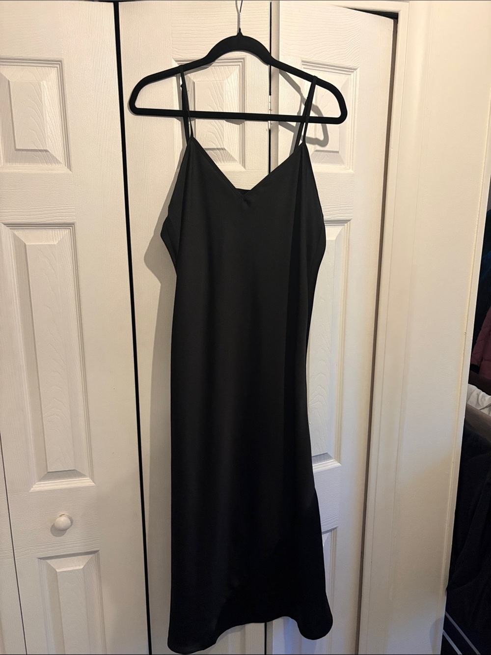 Knix Classic Black Slip Dress with Spaghetti Straps